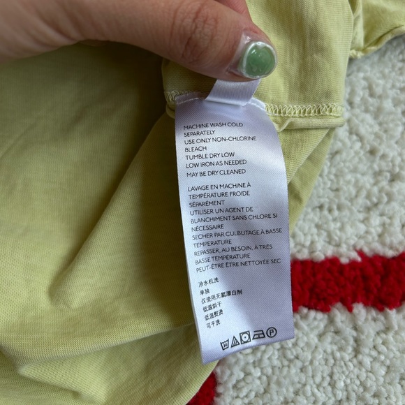 Free People Austin Washed Lime Green Long Sleeve Cropped Tee - Picture 6 of 13